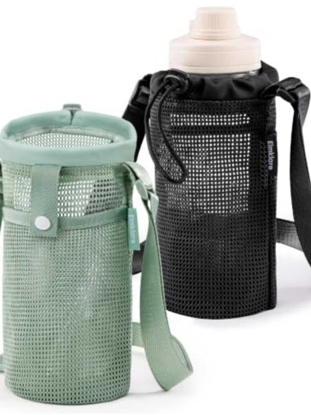 Water Bottle Holder Carrier Strap Mesh Sling Bag Fits 14-30 oz